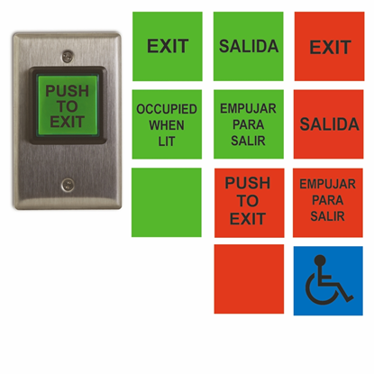 Group One Camden Door Controls CM-30U - Universal Illuminated Push to Exit Button