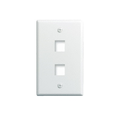 Group One OnQ WP3402-WH-10 - 1-Gang, 2-Port Wallplate, White, 10-Pack