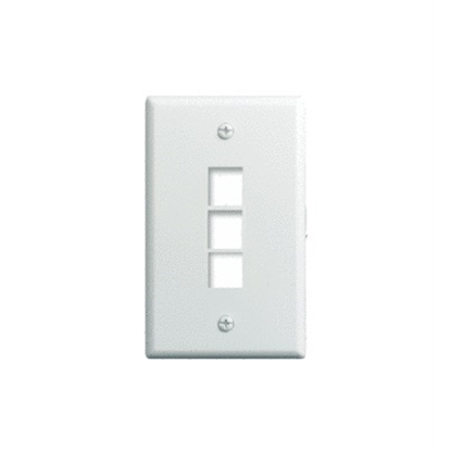 Group One OnQ WP3403-WH-10 - 1-Gang, 3-Port Wallplate, White, 10-Pack