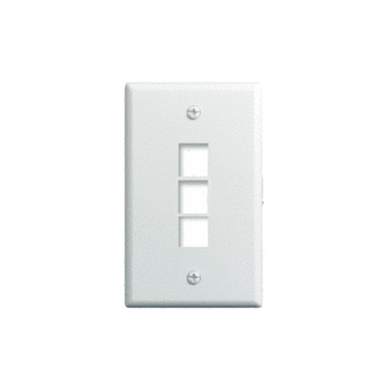Group One OnQ WP3403-WH-10 - 1-Gang, 3-Port Wallplate, White, 10-Pack
