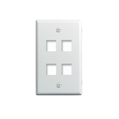 Group One OnQ WP3404-WH-10 - 1-Gang, 4-Port Wallplate, Pack of 10, White