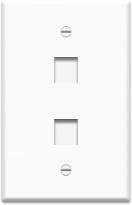 Group One OnQ WP3402-WH-25 - 25 Pack of 1 Gang, 2 Port Wall Plates in White