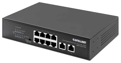 Group One Intellinet 561402 - 8 Port Gigabit PoE+ Switch with 2 RJ45 Gigabit Uplink Ports