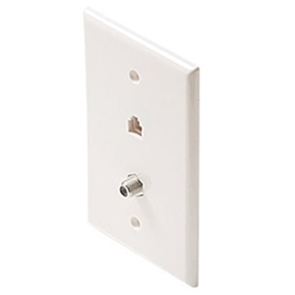 Group One Steren Electronics 300-234 - RJ11 and F Connector Combo Wall Plate