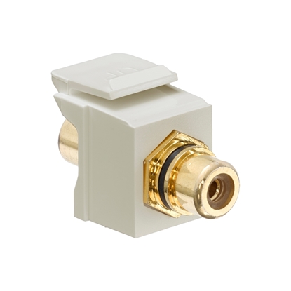 Group One Leviton 40830-BIE - Gold Plated RCA Feedthrough Quickport Connector, Ivory