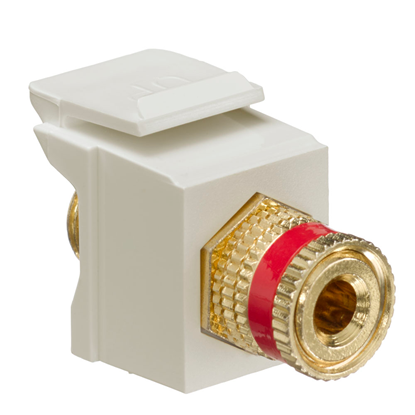 Group One Leviton 40833-BIR - Binding Post QuickPort Connector, Ivory, Red Stripe