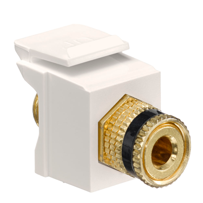Group One Leviton 40833-BTE - Binding Post QuickPort Connector, Light Almond, Black Stripe