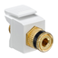 Group One Leviton 40833-BWE - Binding Post QuickPort Connector, White, Black Stripe