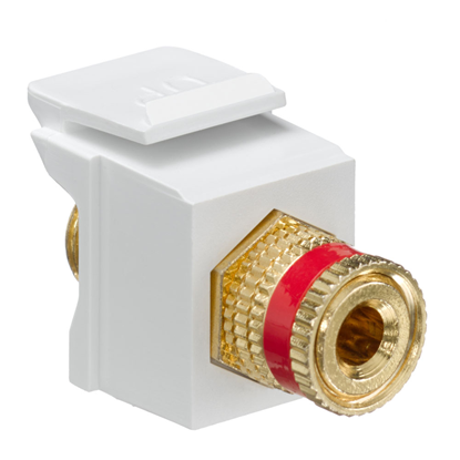 Group One Leviton 40833-BWR - Binding Post QuickPort Connector, White, Red Stripe