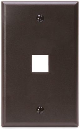 Group One Leviton 41080-1BP - Single-Gang QuickPort Wallplate with 1-Port, Brown