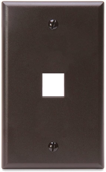 Group One Leviton 41080-1BP - Single-Gang QuickPort Wallplate with 1-Port, Brown