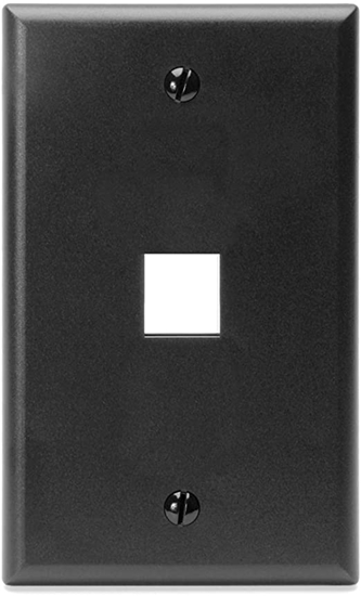 Group One Leviton 41080-1EP - Single-Gang QuickPort Wallplate with 1-Port, Black