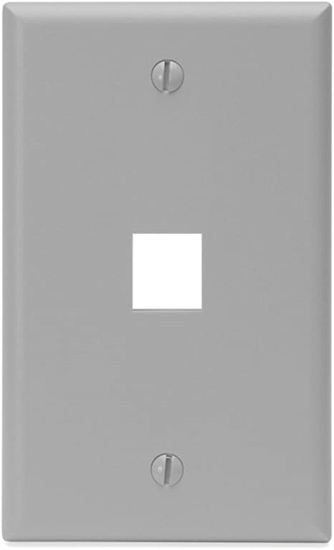 Group One Leviton 41080-1GP - Single-Gang QuickPort Wallplate with 1-Port, Grey