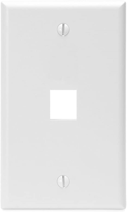 Group One Leviton 41080-1WP - Single-Gang QuickPort Wallplate with 1-Port, White