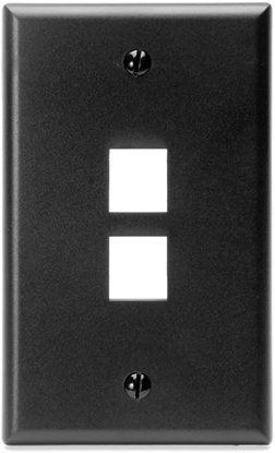 Group One Leviton 41080-2EP - Single-Gang QuickPort Wallplate with 2-Ports, Black