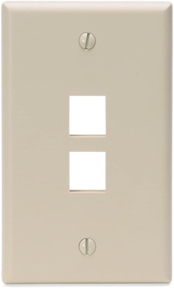 Group One Leviton 41080-2IP - SIngle-Gang QuickPort Wallplate with 2-Ports, Ivory