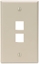 Group One Leviton 41080-2IP - SIngle-Gang QuickPort Wallplate with 2-Ports, Ivory