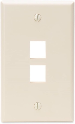 Group One Leviton 41080-2TP - Single-Gang QuickPort Wallplate with 2-Ports, Light Almond