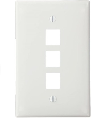 Group One Leviton 41080-3WP - Single-Gang QuickPort Wallplate with 3-Ports, White