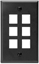 Group One Leviton 41080-6EP - Single-Gang QuickPort Wallplate with 6-Ports, Black