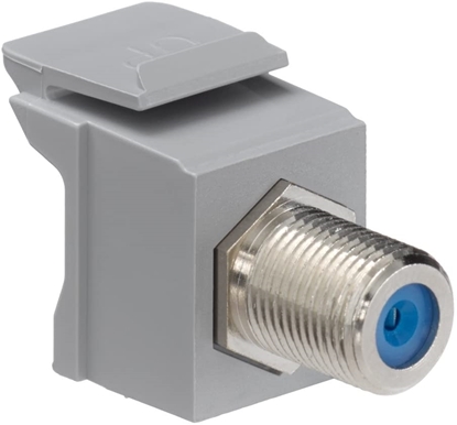 Group One Leviton 41084-FGF - Nickel Plated Feedthrough QuickPort F Connector, Grey