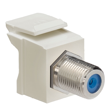 Group One Leviton 41084-FIF - Nickel Plated Feedthrough QuickPort F Connector, Ivory