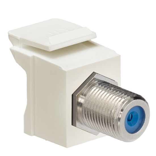 Group One Leviton 41084-FTF - Nickel Plated Feedthrough QuickPort F Connector, Light Almond