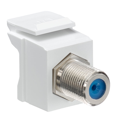 Group One Leviton 41084-FWF - Nickel Plated Feedthrough QuickPort F Connector, White