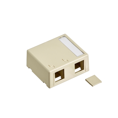 Group One Leviton 41089-2IP - 2 Port Surface Mount QuickPort Box, Plenum Rated, Ivory