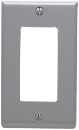 Group One Leviton 80401-GY - 1-Gang Decora/GFCI Device Decora Wallplate/Faceplate, Standard Size, Thermoset, Box Mount, Grey