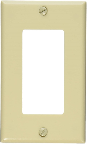 Group One Leviton 80401-I - 1-Gang Decora/GFCI Device Decora Wallplate/Faceplate, Standard Size, Thermoset, Box Mount, Ivory