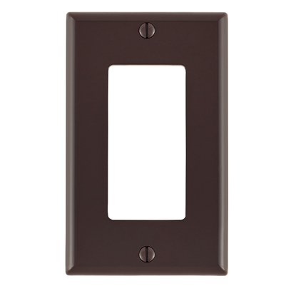 Group One Leviton 80401-N - 1-Gang Decora/GFCI Device Decora Wallplate/Faceplate, Standard Size, Thermoset, Box Mount, Brown