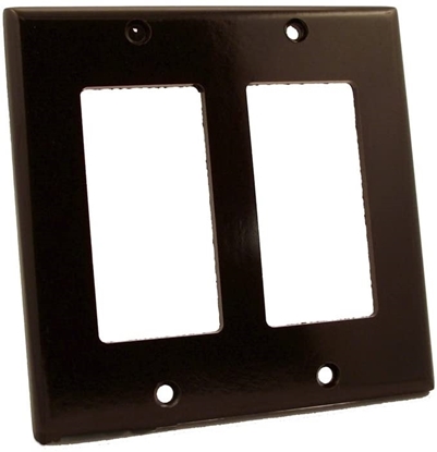 Group One Leviton 80409 - 2-Gang Decora/GFCI Device Decora Wallplate/Faceplate, Standard Size, Thermoset, Box Mount, Brown
