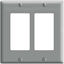 Group One Leviton 80409-GY - 2-Gang Decora/GFCI Device Decora Wallplate/Faceplate, Standard Size, Thermoset, Box Mount, Grey