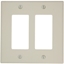 Group One Leviton 80409-T - 2-Gang Decora/GFCI Device Decora Wallplate/Faceplate, Standard Size, Thermoset, Box Mount, Light Almond