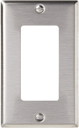 Group One Leviton 84401-40 - 1-Gang Decora/GFCI Device Deocra Wallplate, Standard Size, Box Mount, Stainless Steel