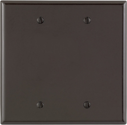 Group One Leviton 85025 - 2-Gang No Device Blank Wallplate, Standard Size, Thermoset, Box Mount, Brown