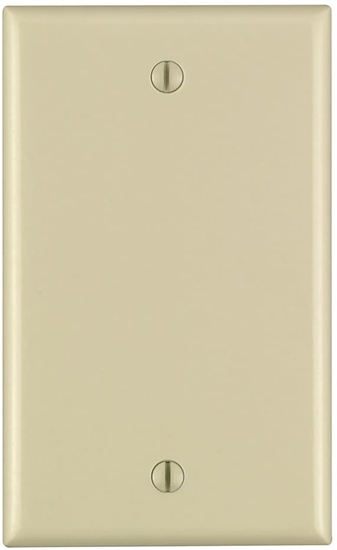Group One Leviton 86014 - 1-Gang No Device Blank Wallplate, Standard Size, Thermoset, Box Mount, Ivory
