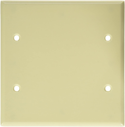 Group One Leviton 86025 - 2-Gang No Device Blank Wallplate, Standard Size, Thermoset, Box Mount, Ivory