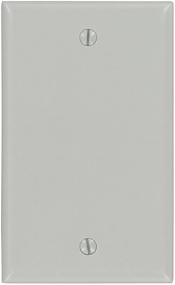 Group One Leviton 87014 - 1-Gang No Device Blank Wallplate, Standard Size, Thermoset, Box Mont, Gray