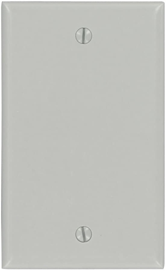 Group One Leviton 87014 - 1-Gang No Device Blank Wallplate, Standard Size, Thermoset, Box Mont, Gray