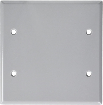 Group One Leviton 87025 - 2-Gang No Device Blank Wallplate, Standard Size, Thermoset, Box Mount, Gray