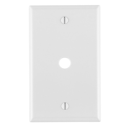 Group One Leviton 88013 - 1-Gand Hole Device Telephone/Cable Wallplate, Standard Size, Thermoset, Box Mount, White