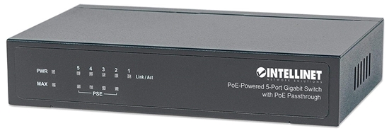 Group One Intellinet 561082 - PoE Powered 5 Port Gigabit Switch with PoE Passthrough