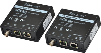 Group One Altronix EBRIDGE100RMT - Ethernet over Coax (EoC) or Long Range Ethernet Single Port Adapter Kit, 100Mbps, Passes PoE/PoE+, Includes Receiver & Transceiver