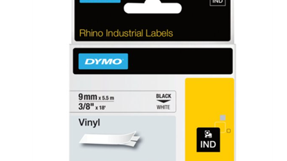 Group One Dymo 18485 - 3/8" Permanent Polyester  Labels, Black Type on a Metallic Background