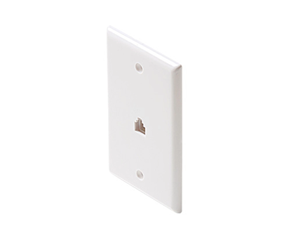 Group One Steren 300-204W - Telephone 4C Wall Plate, White