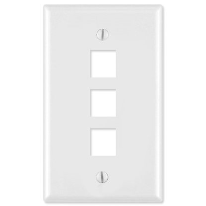 Group One OnQ WP3403-WH - 1-Gang, 3-Port Wall Plate, Whit