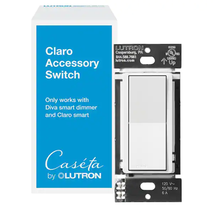 Group One Lutron DVRF-AS-WH - Claro Smart Accessory Switch, White