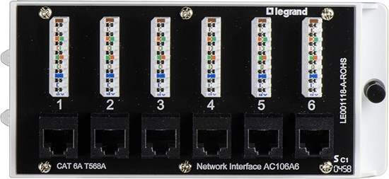 Group One OnQ AC106A6 - 6-Port CAT6A Network Interface Module